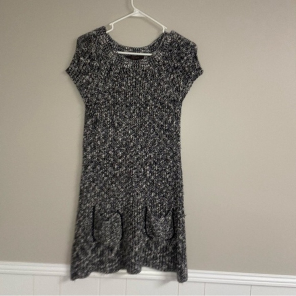 Stylish Black and White Knit Dress